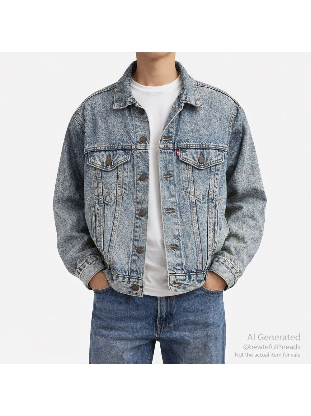 Vintage Levi’s 70507 USA Denim Trucker Jacket Boxy Fit Blue Classic 90s